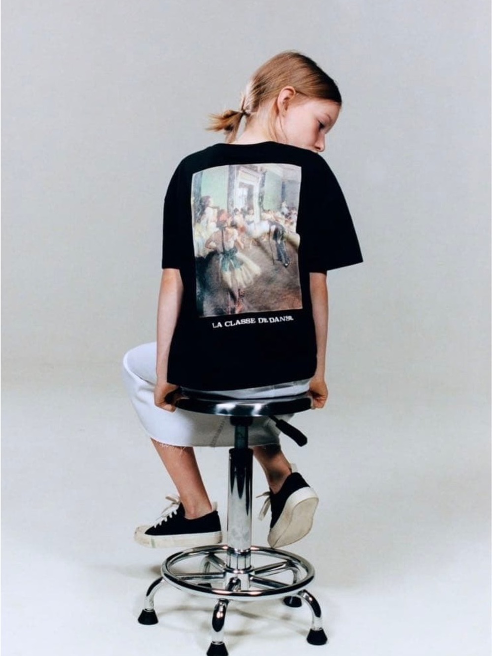 Zara Black Graphic Tee with Ballet Scene